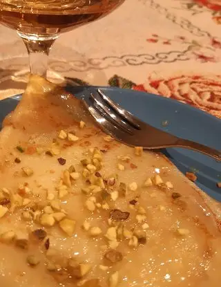 Ricetta Crepes al miele millefiori al Profumo di marsala riserva superiore d.o.c e granella pistacchi di domenico.sant
