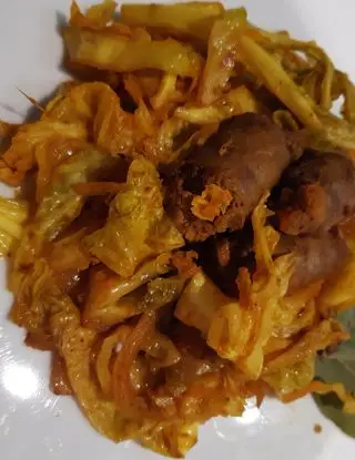 Ricetta Verza con curcuma,zenzero  e salsiccia di cinghiale di domenico.sant