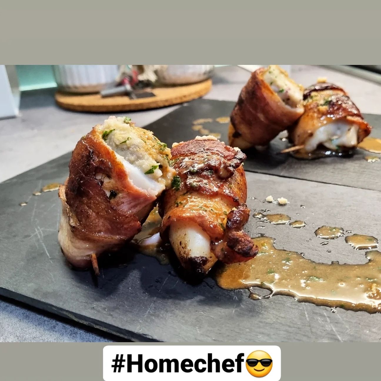 Calamaro fresco ripieno in pancetta!