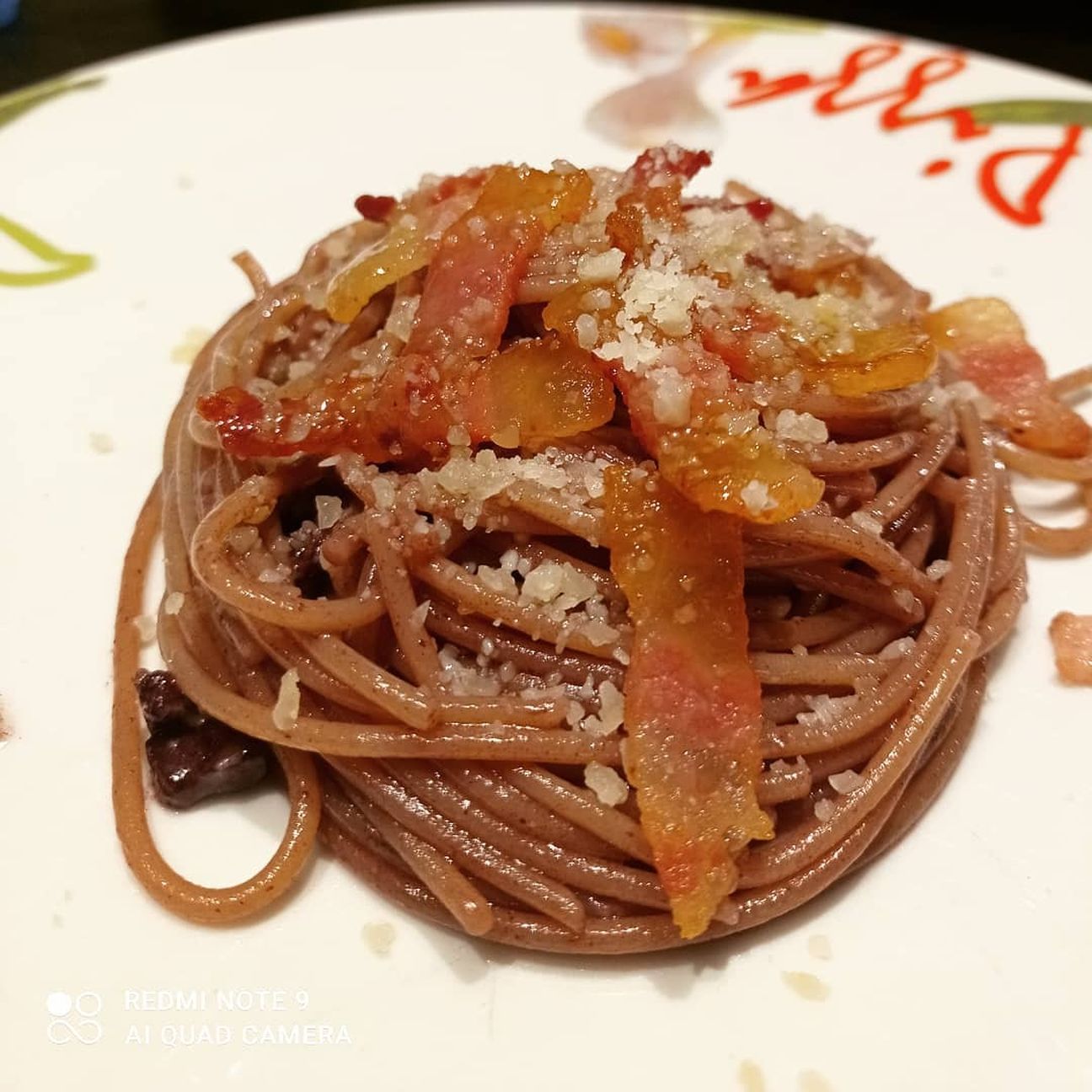 Amatriciana 'mbriaca con spaghetti Garofalo gluten free