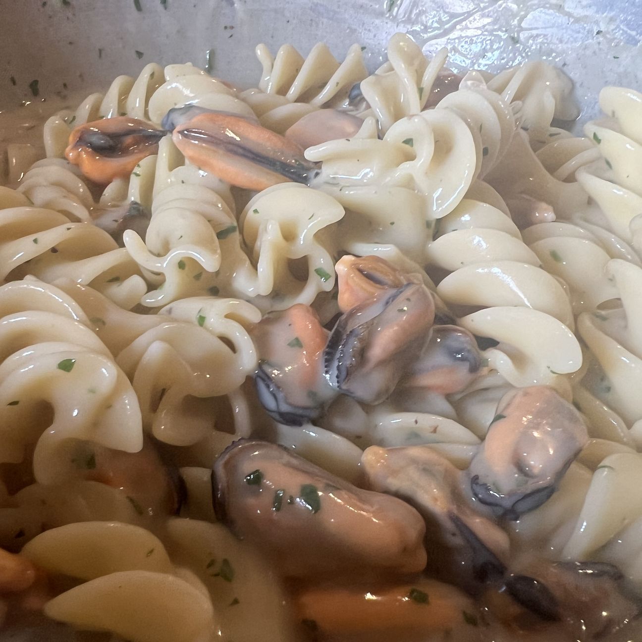 Fusilloni ai fagioli e cozze