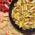 Ricetta Pennoni con pomodorini e crema di zucchine
