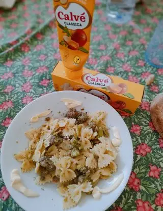 Ricetta Farfalle broccoli e salsiccia con nuvole di Calve` di paolosemel