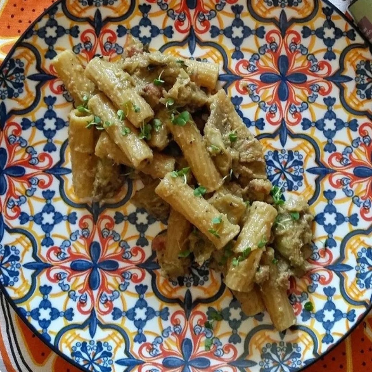RIGATONI PANCETTA E CARCIOFI