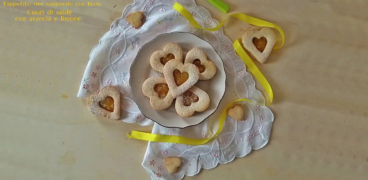 Ricetta Cuori di sablé con arancia e limone di luciapanico77