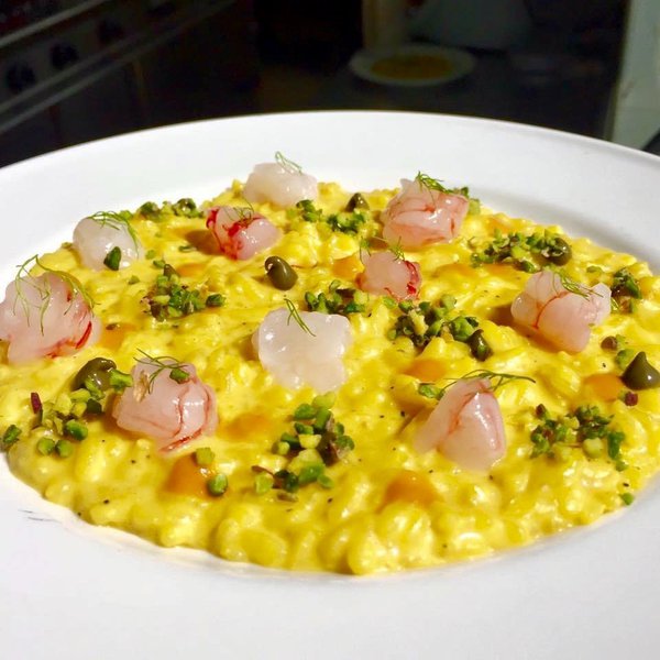 Risotto zafferano gamberi e scampi Al.ta Cucina