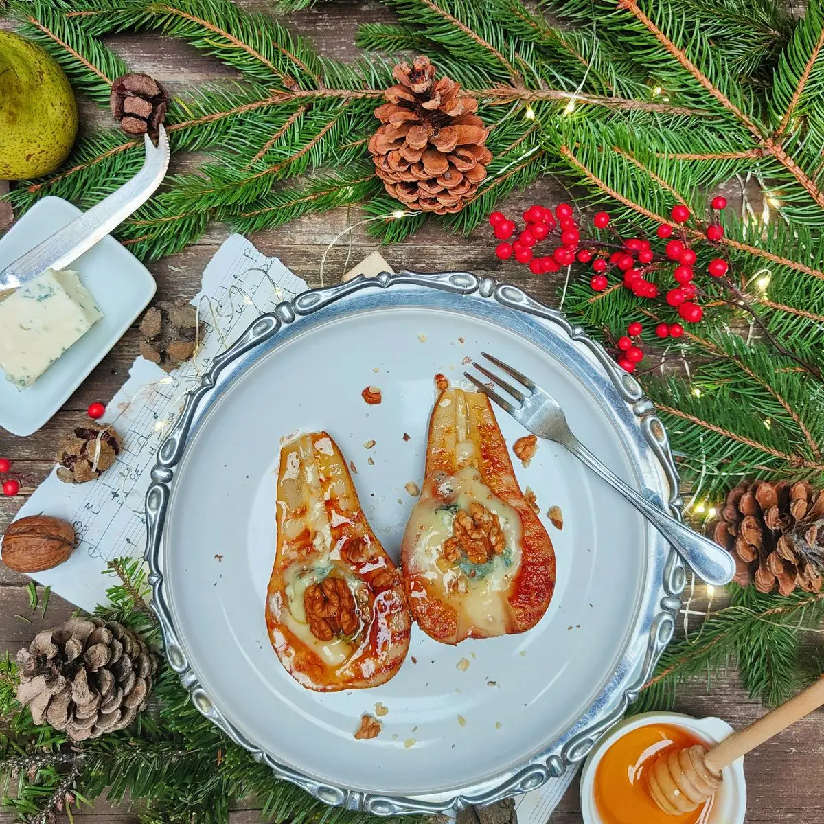 Ricetta Pere grigliate: gorgonzola dolce, noci e miele di _paola_catalano