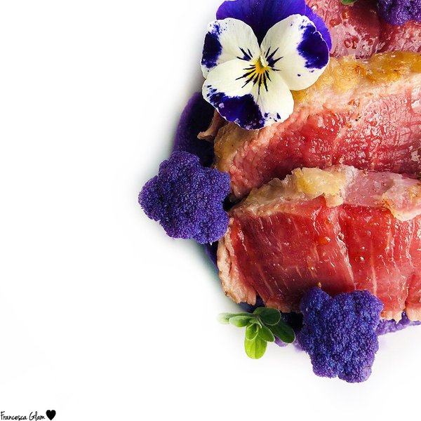 Filetto Di Manzo Lardellato Con Pure Di Cavolo Viola Al Ta Cucina