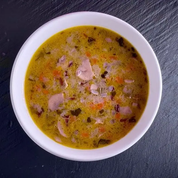 Ricetta Zuppa di riso rosso e funghi di michelacara5
