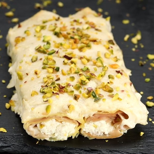 Cannelloni con ricotta, mortadella e pistacchi Al.ta Cucina
