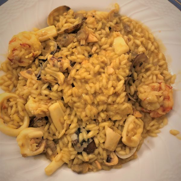 Risotto allo scoglio con zafferano Al.ta Cucina
