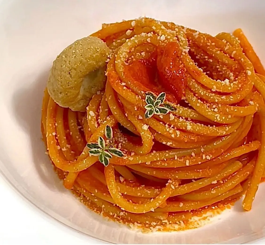 Ricetta Spaghetto con crema di peperone e tarallo di flastefyfood