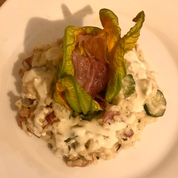 Risotto con zucchine, speck e fonduta di gorgonzola - Al ...